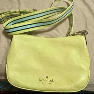 Kate Spade Lime Shoulder Bag with Striped Strap